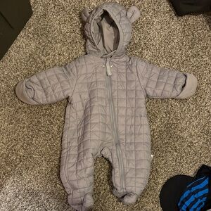 Cozy Gray Quilted Kids One Piece